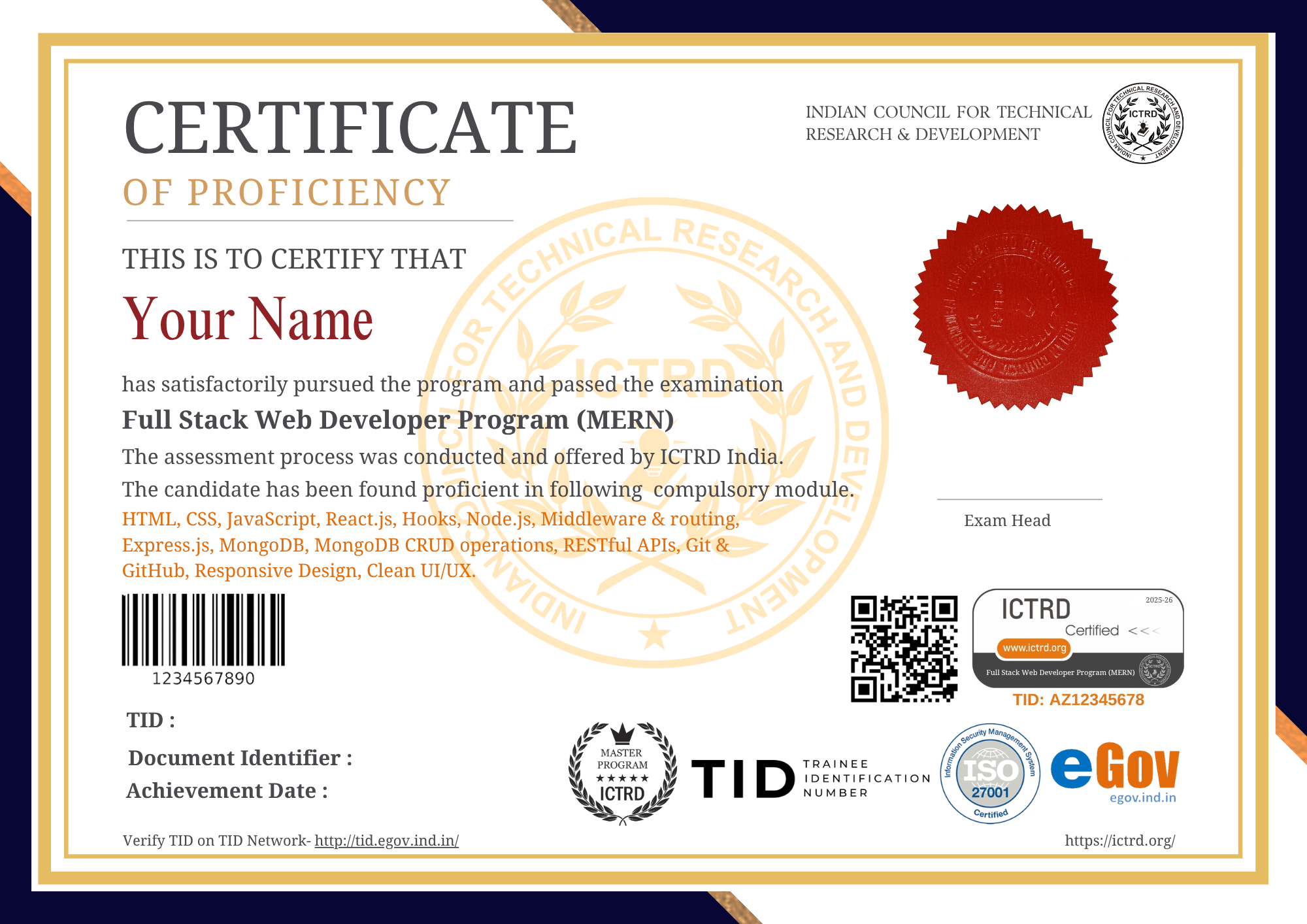 Proficiency Certificate